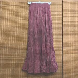 Longhorn by Dry River Western Wear XS Mauve Bemburg Rayon Tiered Skirt.